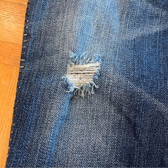 Juicy Couture Distressed Rhinestone Skinny Jeans Blue Size 29 - Picture 6 of 14